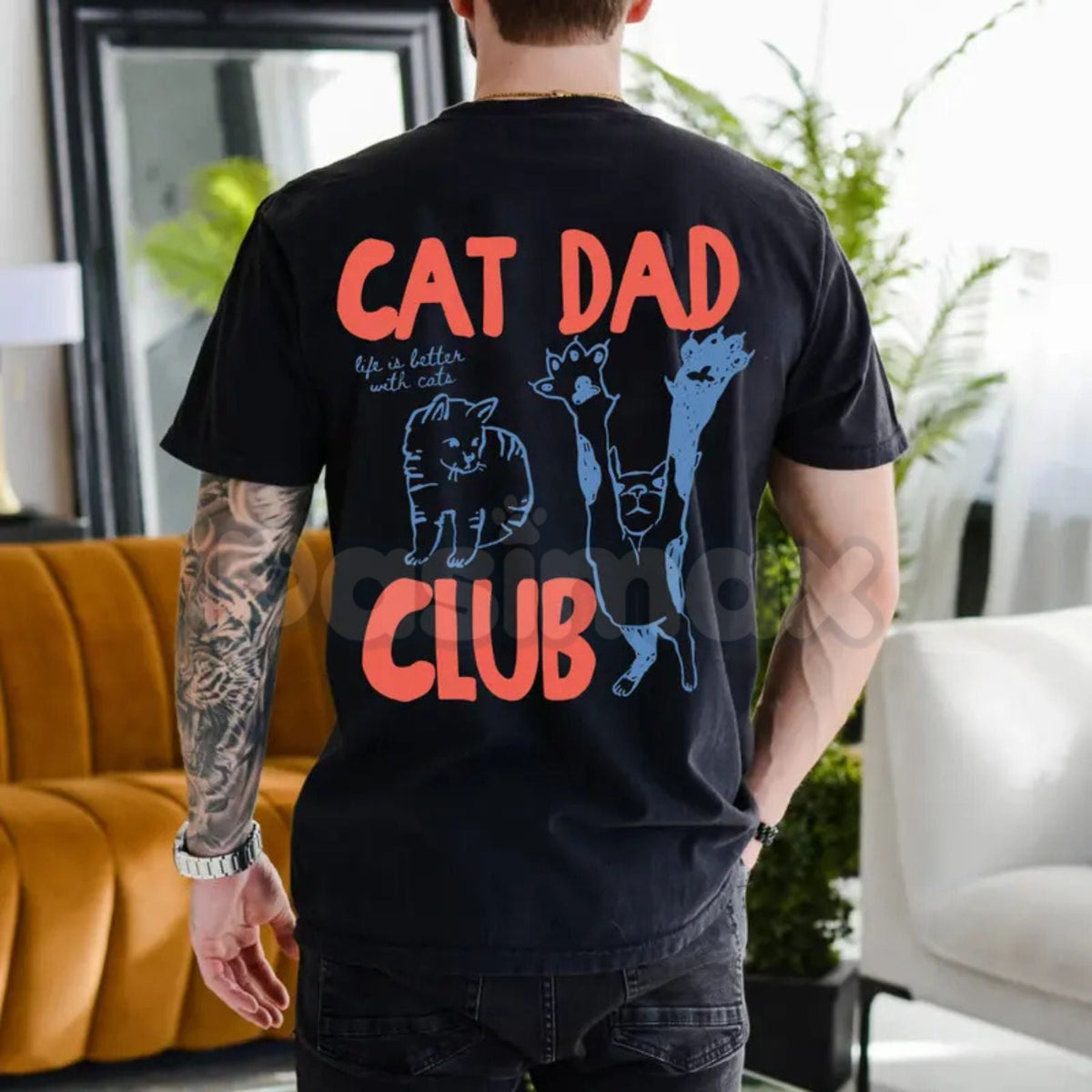 cat dad club tee