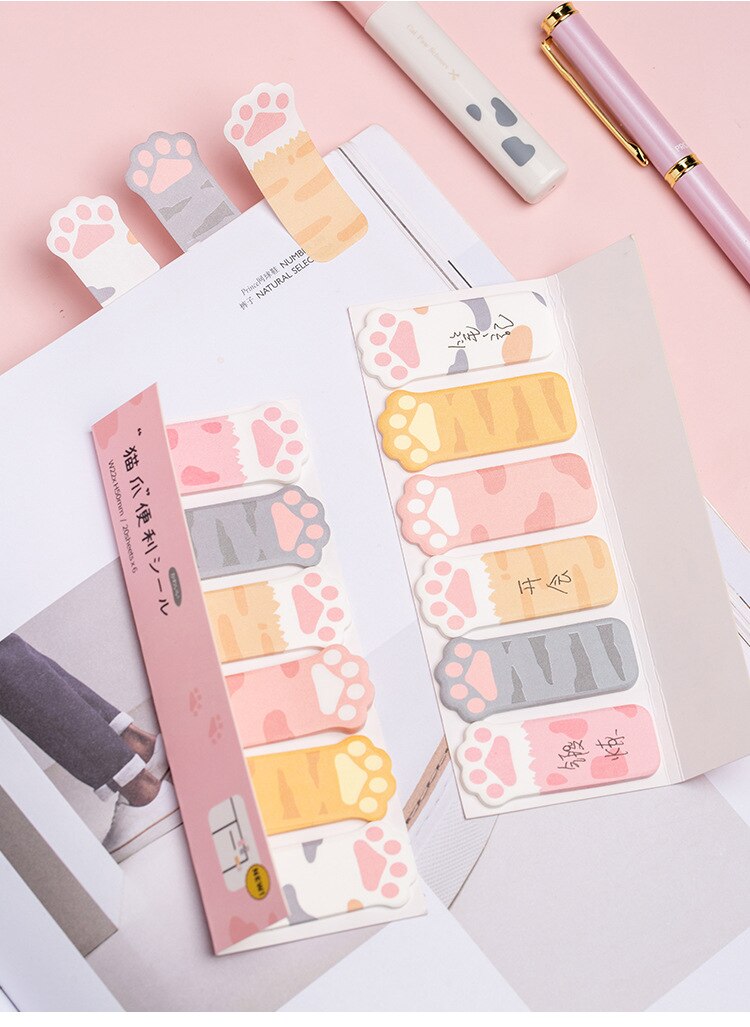 cat paw sticky notes