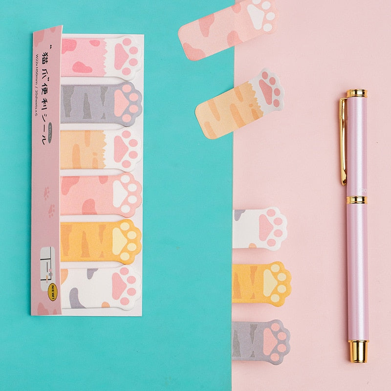cat paw sticky notes