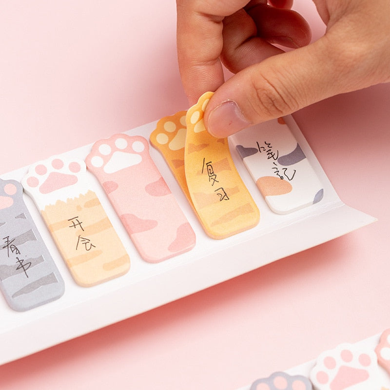 cat paw sticky notes
