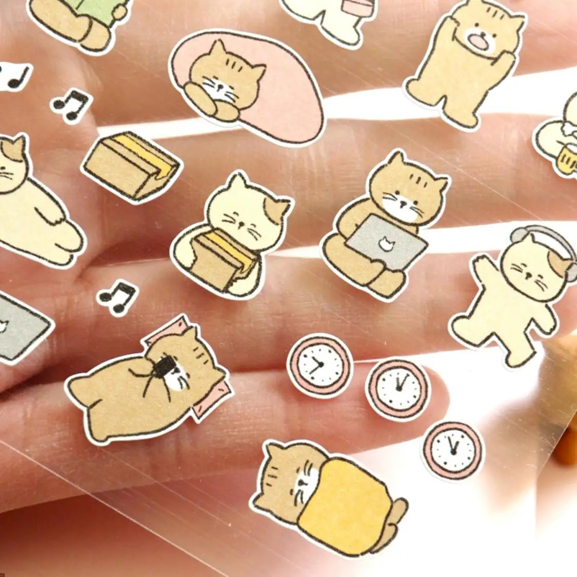 cat daily life paper sticker set