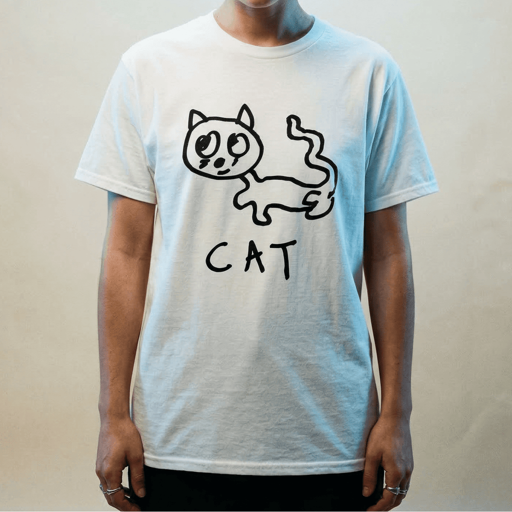 extremely well-drawn cat t-shirt