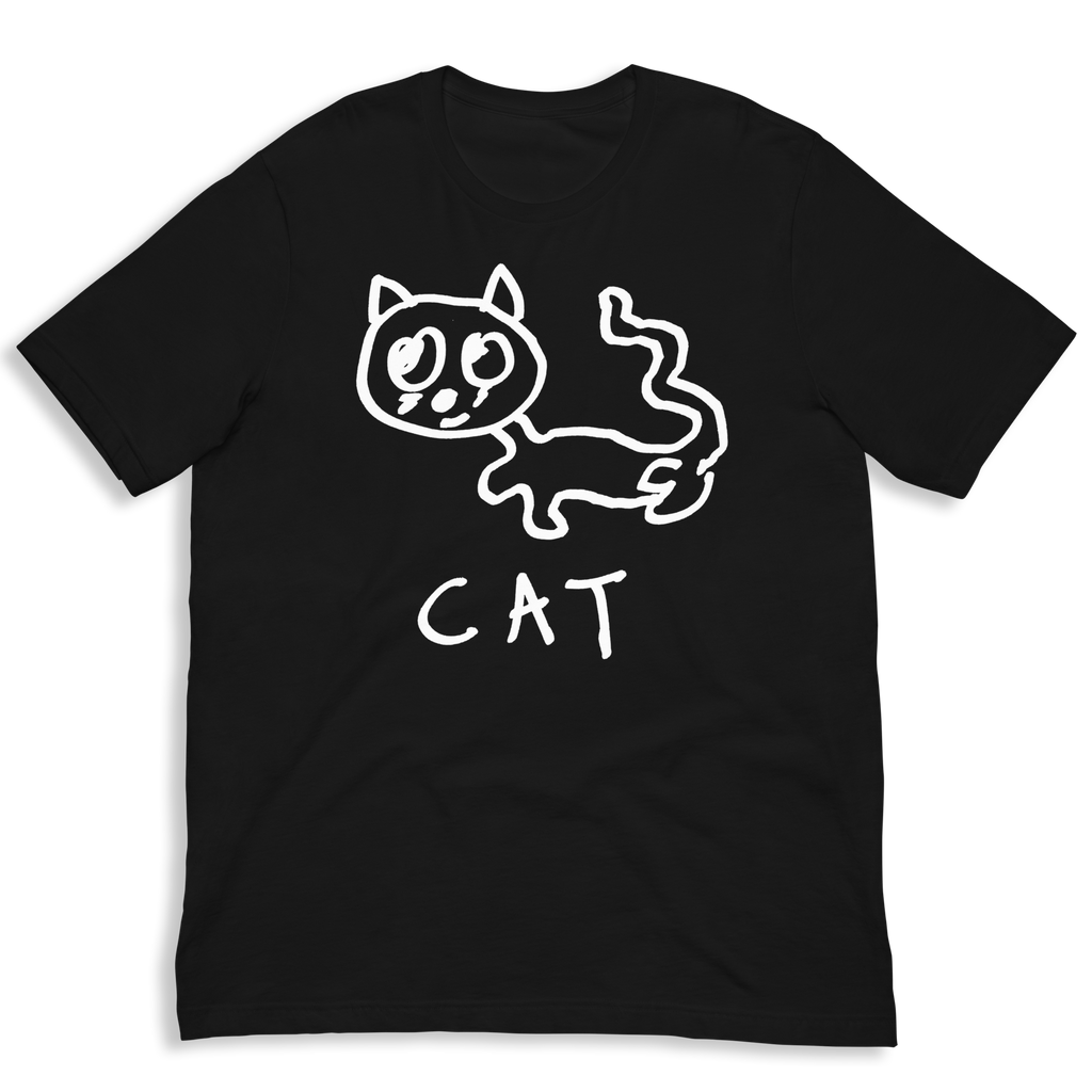 extremely well-drawn cat t-shirt