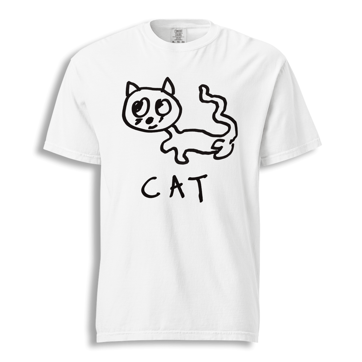 extremely well-drawn cat t-shirt