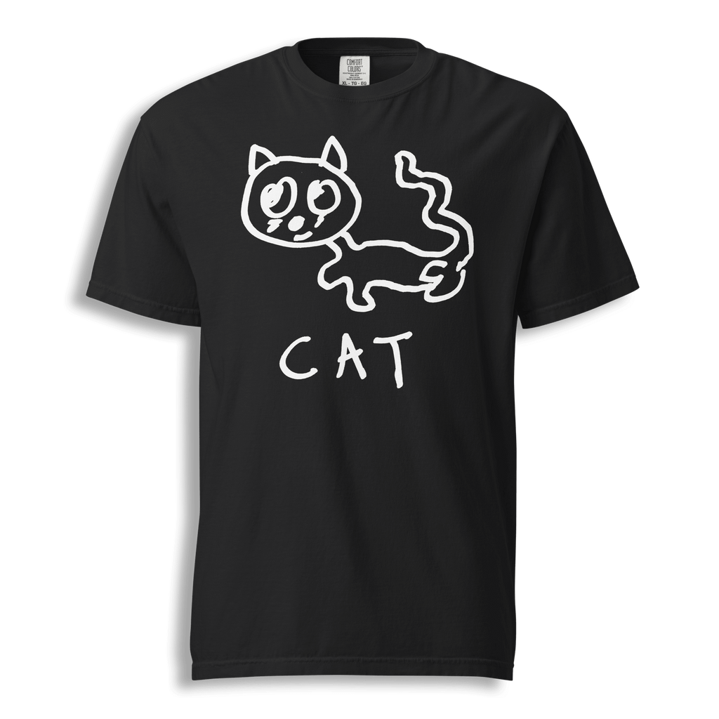 extremely well-drawn cat t-shirt